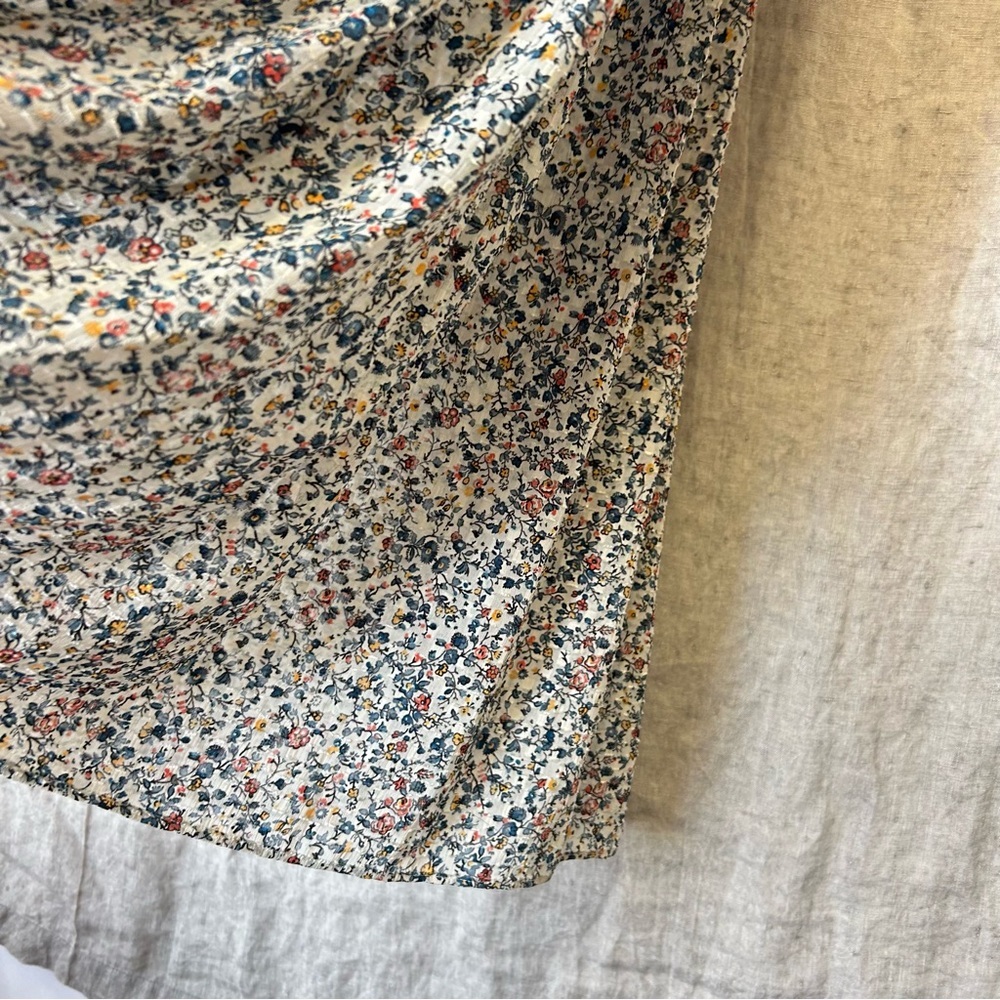 Madewell Smock-Waist Peasant Midi Dress in Blossoming Vine size small tall - Picture 7 of 11